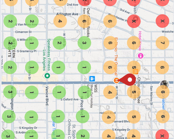 ranking blind spots using geo grid maps